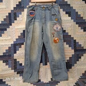 VTG Platinum Fubu Harlem Globetrotters Denim Jeans Size 38x34